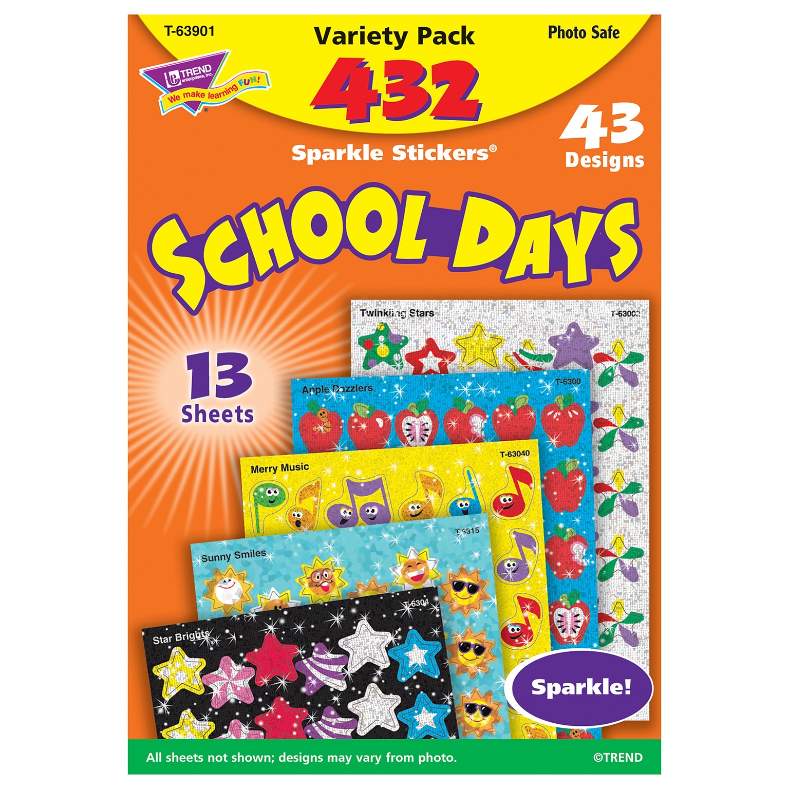 Trend Enterprises® Sparkle Stickers, School Days