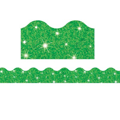 Trend Enterprises 2 1/4 x 32 1/2 Green Sparkle Terrific Trimmers, 10 Pack (T-91411)