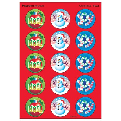 Trend Christmas - Peppermint Stinky Stickers Large Round, 60 ct. (T-932)