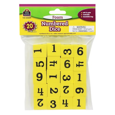 Teacher Created Resources Foam Numbered Dice, Ages 4+ (TCR20604)