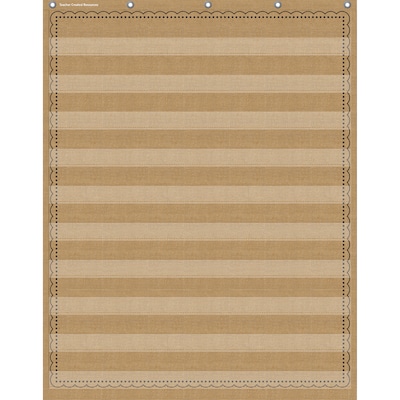 Teacher Created Resources 10-Pocket Pocket Chart, 34 x 44, Burlap (TCR20839)