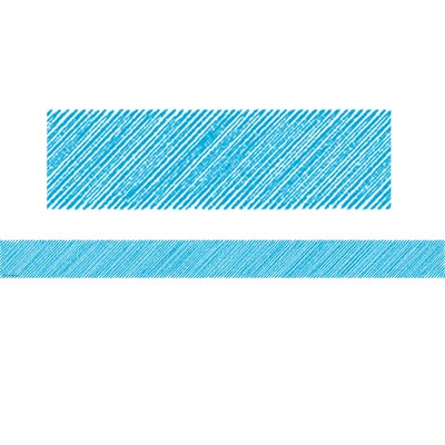 Teacher Created Resources TCR3414, Aqua Scribble Straight Border Trim