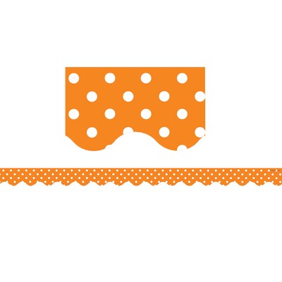 Teacher Created Resources TCR5497, Orange Mini Polka Dots Scalloped Border Trim
