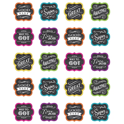 Teacher Created Resources Chalkboard Brights Stickers, Pack of 120 (TCR5618)