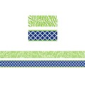 Teacher Created Resources 3 x 36 Navy and Lime Wild Moroccan Double-Sided Border, 12 Pack (TCR77095)