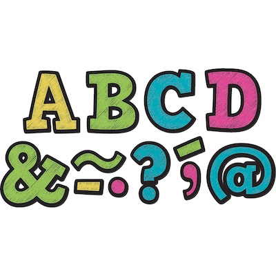 Teacher Created Resources 2 Chalkboard Brights Bold Block  Magnetic Letters, 70 Pack (TCR77190)