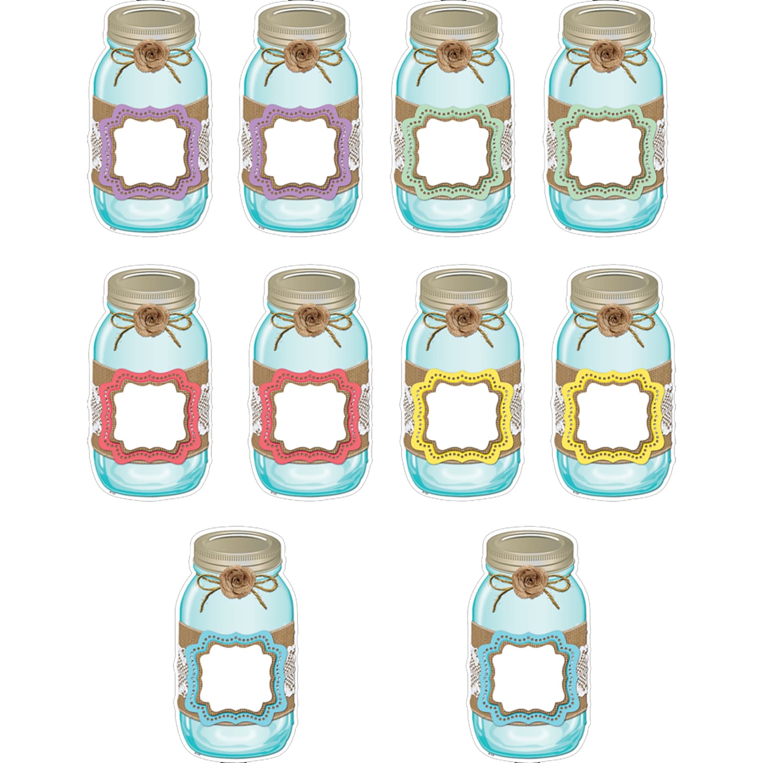 Teacher Created Resources Shabby Chic Mason Jars Accents, 30/Pack (TCR77191)