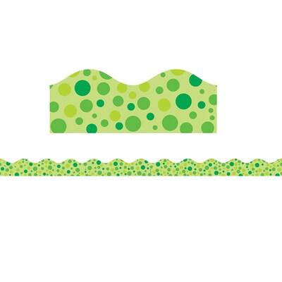 Teachers Friend Scalloped Trimmers, Green Polka Dots