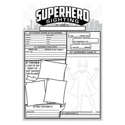 Superhero Sighting, White, 36/set, 19 x 13 (TOP3060)