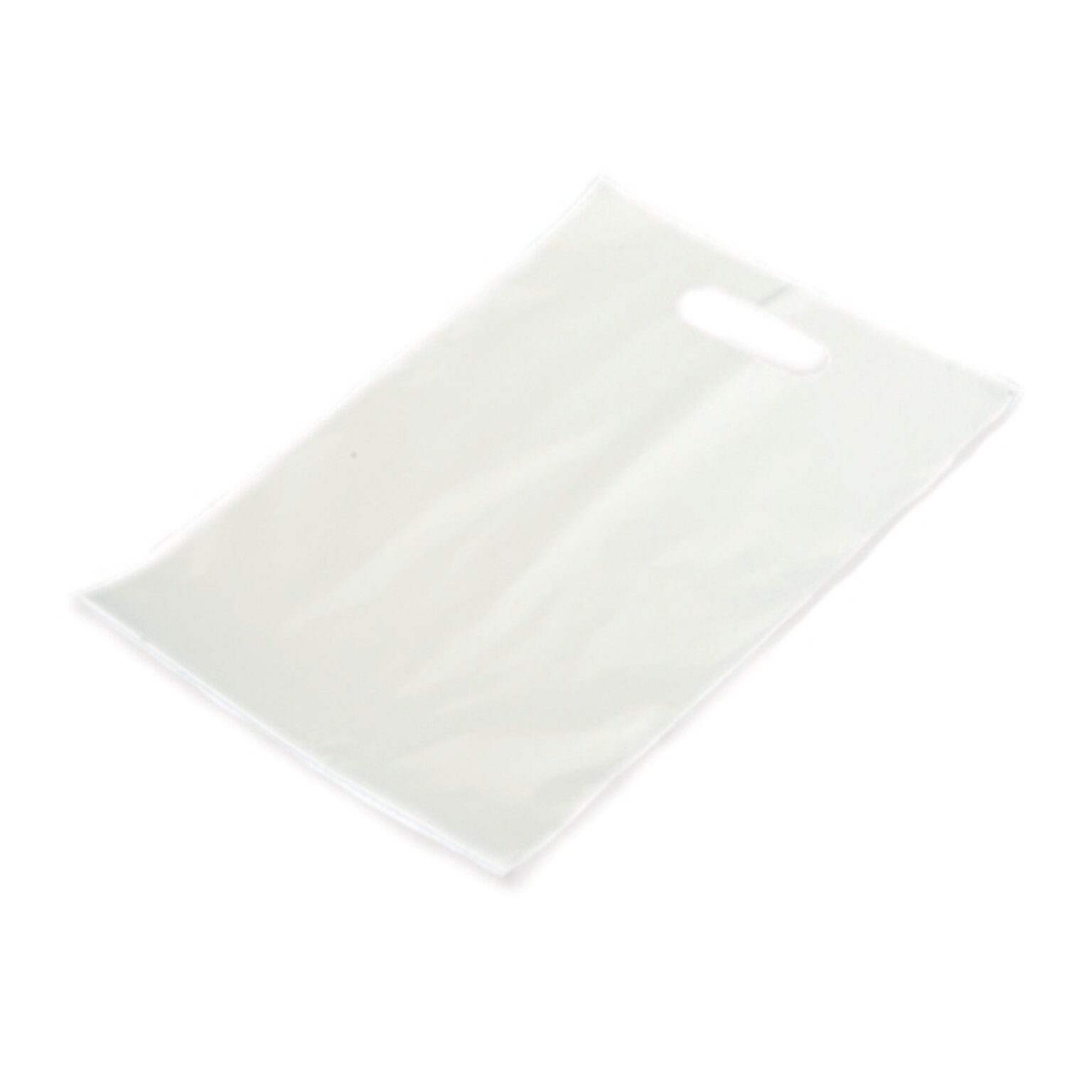9 x 12 Merchandise Bags with die-cut handles, White, 2 Mil, 1000/Carton (PB940195)