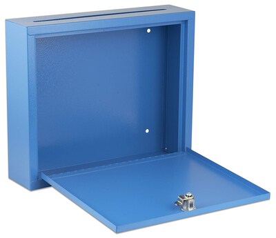 Adiroffice Blue Multi Purpose Large Size Suggestion Drop Box, 12 W X 3 D X 10 H
