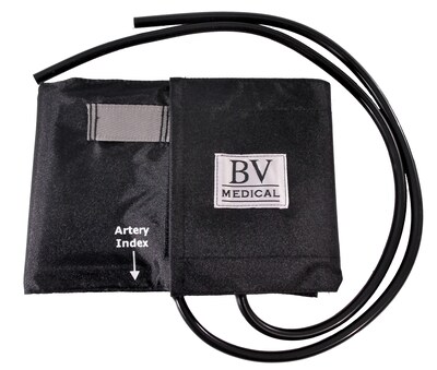 Aneroid Sphyg Replacement Cuff & Two-Tube Bladder ONLY, Black Nylon, Large Adult, Latex