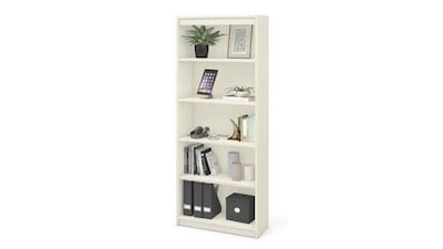 Bestar Standard 5 Shelve Bookcase, 72H, White Chocolate (65715-3131)