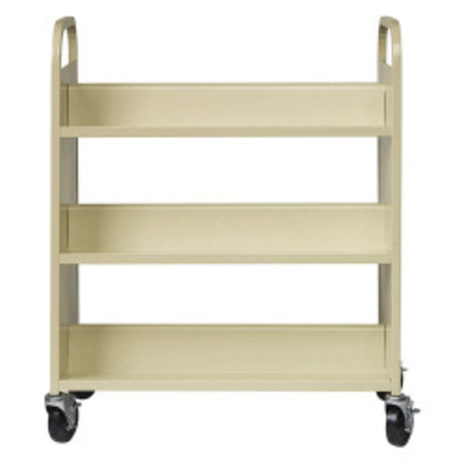 Hirsh Double-Sided Mobile Book Cart, 18 Deep, Putty (21785)