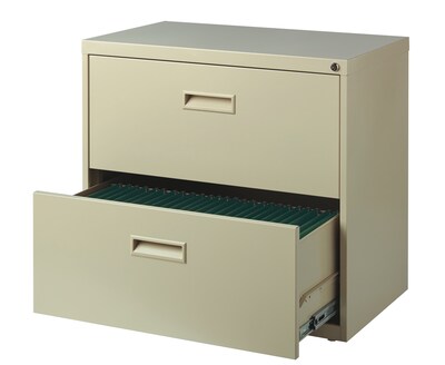 Space Solutions 2-Drawer Lateral File Cabinet, Letter-Width, Putty, 30 Wide (19295)