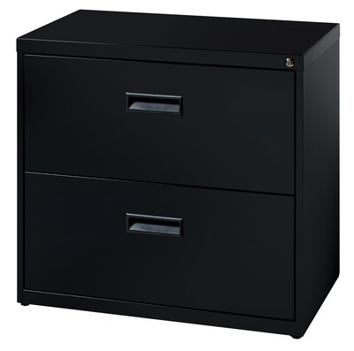 Space Solutions 2-Drawer Lateral File Cabinet, Letter-Width, Black, 30 Wide (19296)