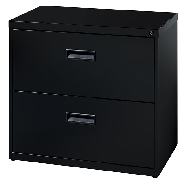 Space Solutions 2-Drawer Lateral File Cabinet, Letter-Width, Black, 30 Wide (19296)