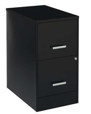 Space Solutions 2-Drawer File Cabinet, Letter-Width, Black, 22 Deep (20226)