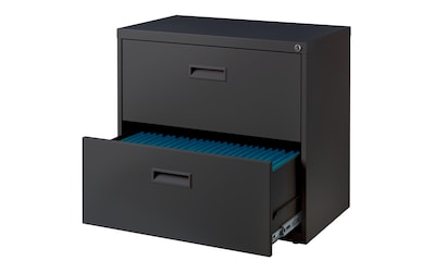 Space Solutions 2 Drawer Lateral File Cabinet Letter Width Charcoal 30 Wide 20228 Quill Com
