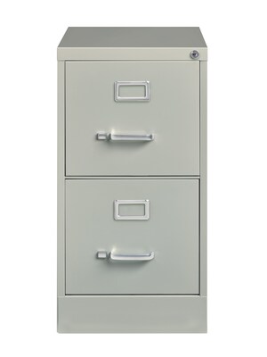 Hirsh Commercial Grade 2-Drawer Vertical File Cabinet, Letter-Width, Light Gray, 22 Deep (20405)