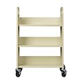 Hirsh Single-Sided Mobile Book Cart, 13 Deep, Putty (21788)