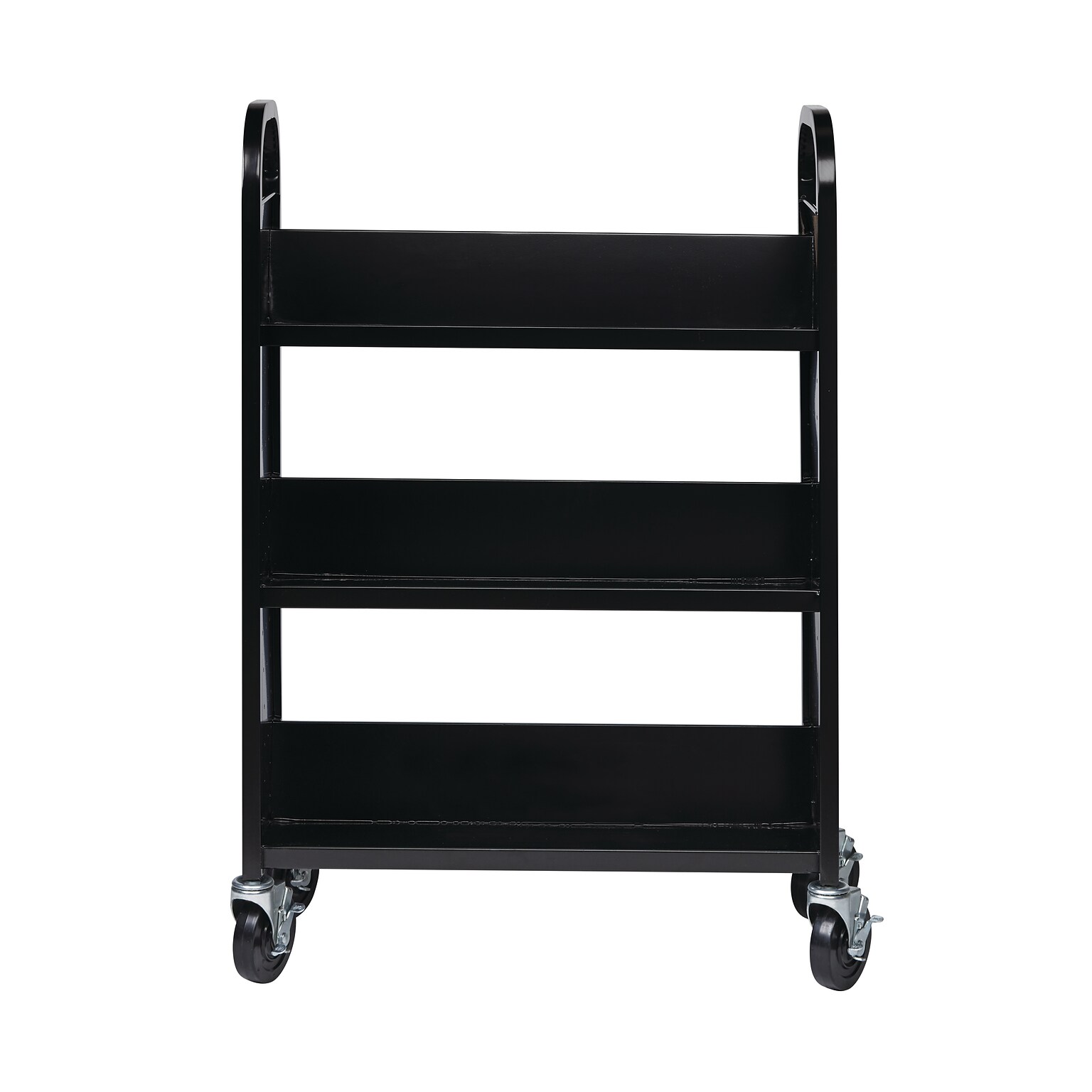 Hirsh Single-Sided Mobile Book Cart, 13 Deep, Black (21789)