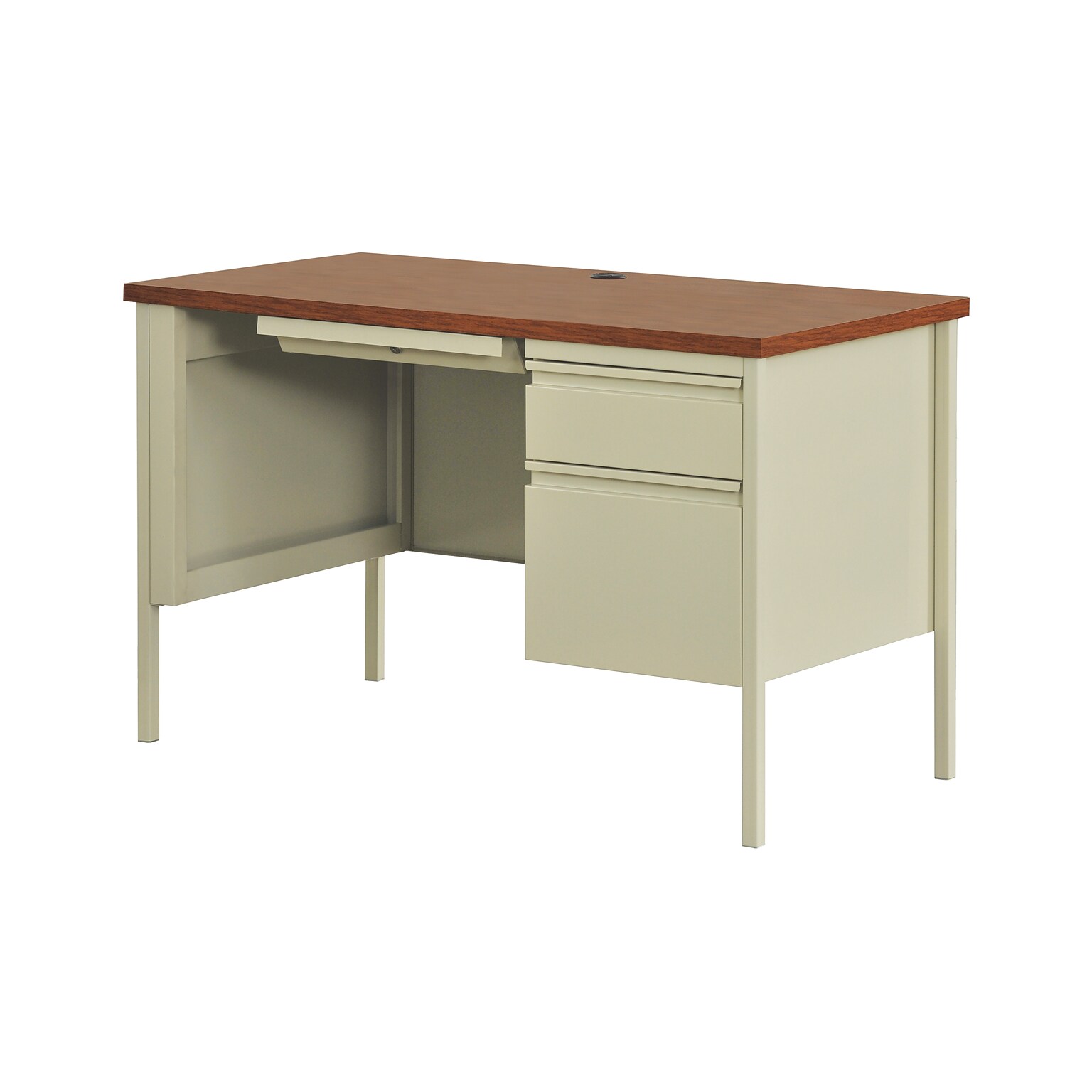 Alera 24 D x 45 W, Right Hand Single Pedestal Computer Desk, Putty Oak (22213)