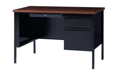 Hirsh 24 D x 45 W, Right Hand Single Pedestal Computer Desk, Black Walnut (22214)