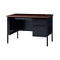 Hirsh 24" D x 45" W, Right Hand Single Pedestal Computer Desk, Black Walnut (22214)