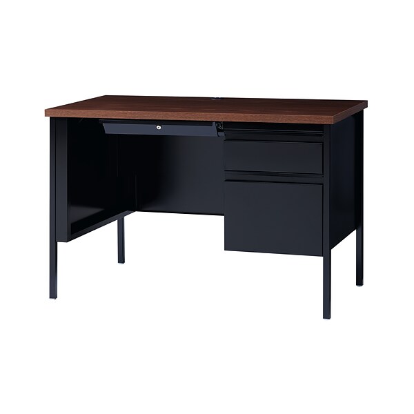 Hirsh 24 D x 45 W, Right Hand Single Pedestal Computer Desk, Black Walnut (22214)