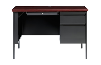 Hirsh 24 D x 45 W, Right Hand Single Pedestal Computer Desk, Charcoal Mahogany (22215)