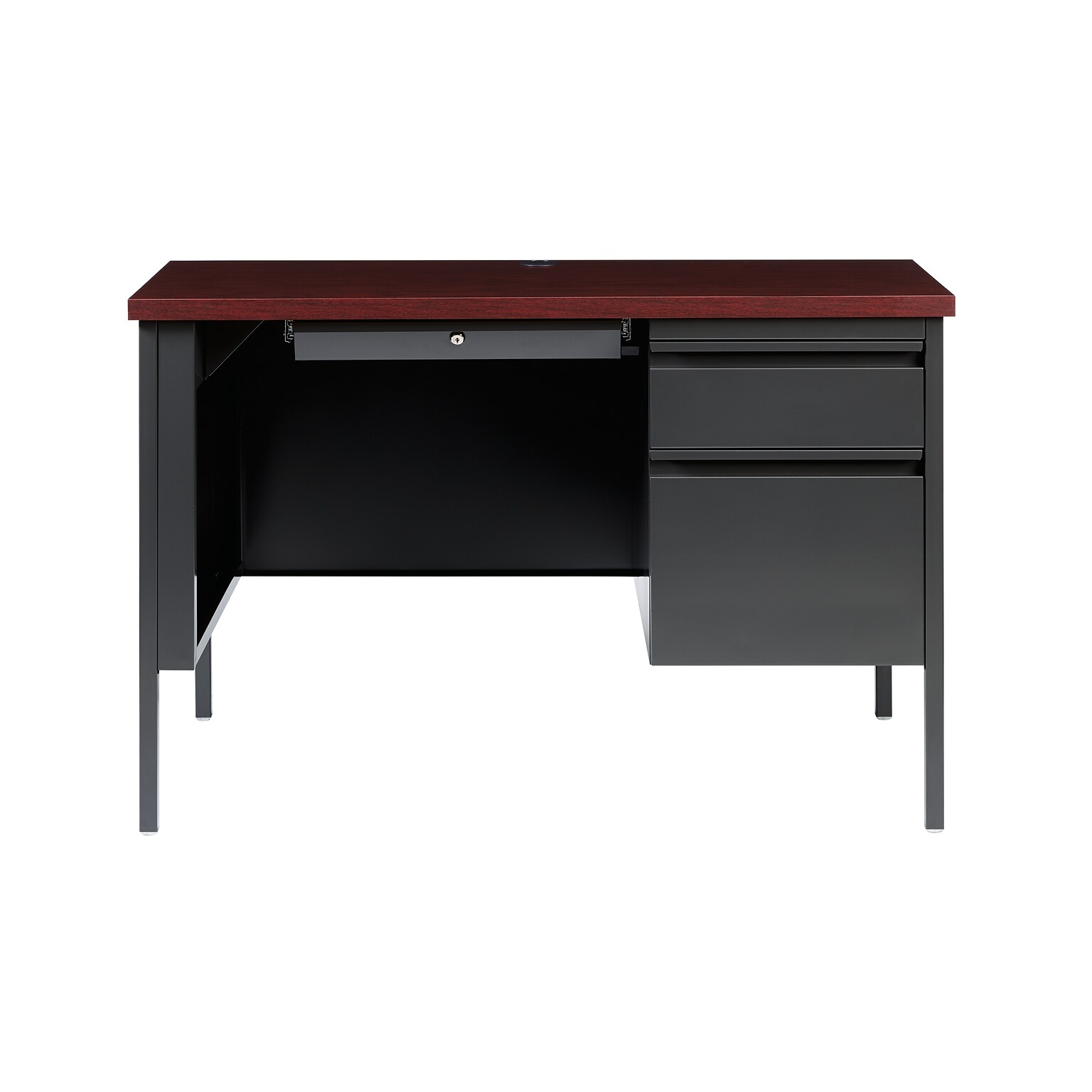 Alera 24 D x 45 W, Right Hand Single Pedestal Computer Desk, Charcoal Mahogany (22215)
