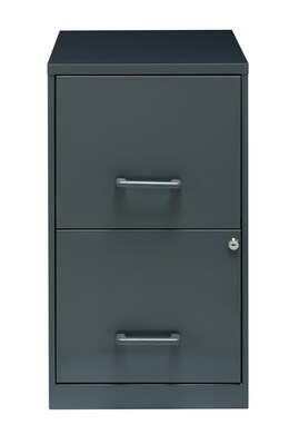 Space Solutions 2-Drawer File Cabinet, Letter-Width, Graphite Gray, 18 Deep (22555)