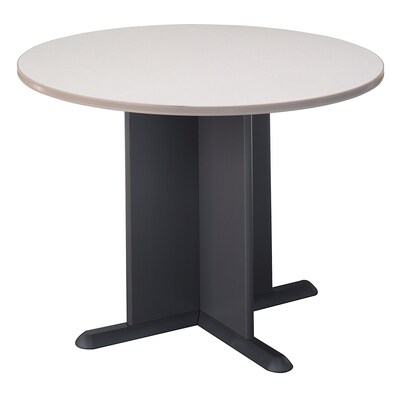 Bush Business Furniture 42 Inch Round Conference Table, Pewter/White Spectrum (TB14542A)