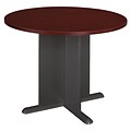 Bush Business Furniture 42 Inch Round Conference Table, Mahogany/Graphite Gray (TB36742A)