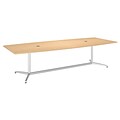 Bush Business Furniture 120L x 48W Boat Top Conference Table with Metal Base, Natural Maple, Installed (99TBM120ACSVKFA)