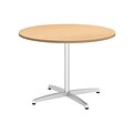 Bush Business Furniture 42W Round Conference Table with Metal X Base, Natural Maple, Installed (99TBX42RACSVKFA)
