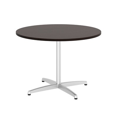 Bush Business Furniture 42W Round Conference Table with Metal X Base, Mocha Cherry