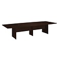Bush Business Furniture 120W x 48D Boat Shaped Conference Table with Wood Base, Mocha Cherry, Installed (99TB12048MRKFA)
