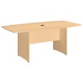 Bush Business Furniture 72L x 36W Boat Top Conference Table with Wood Base, Natural Maple