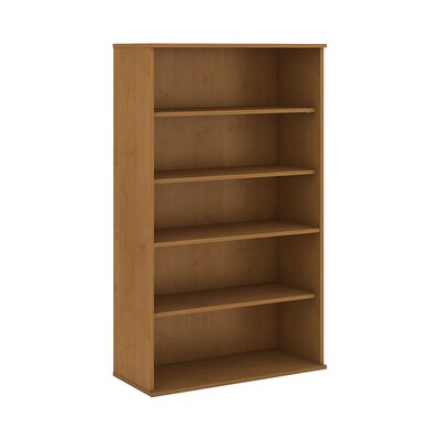 Bush Business Furniture 66H 5 Shelf Bookcase, Natural Cherry, Installed (BK6636NCFA)