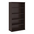 Bush Business Furniture 72H 5 Shelf Bookcase, Mocha Cherry, Installed (BK7236MRFA)