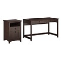 Bush Furniture Buena Vista Writing Desk with 2 Drawer File Cabinet, Madison Cherry (BUV013MSC)