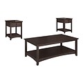 Bush Furniture Buena Vista Coffee Table with Set of 2 Laptop End Tables, Madison Cherry (BUV048MSC)