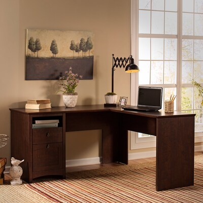 Bush Furniture Buena Vista 60W L-Desk, Madison Cherry (MY13830-03)