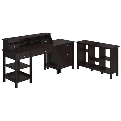 Bush furniture broadview computer desk with 2 shop drawer pedestal and organizer