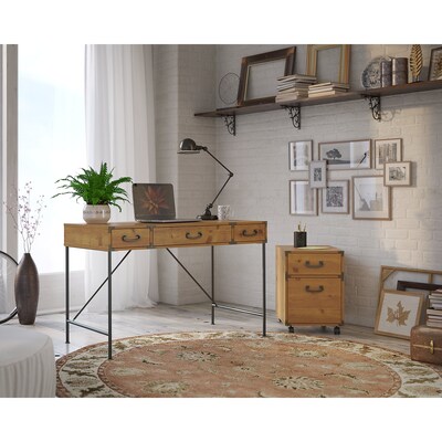 kathy ireland® Home by Bush Furniture Ironworks 48W Writing Desk, Vintage Golden Pine (KI50101-03)