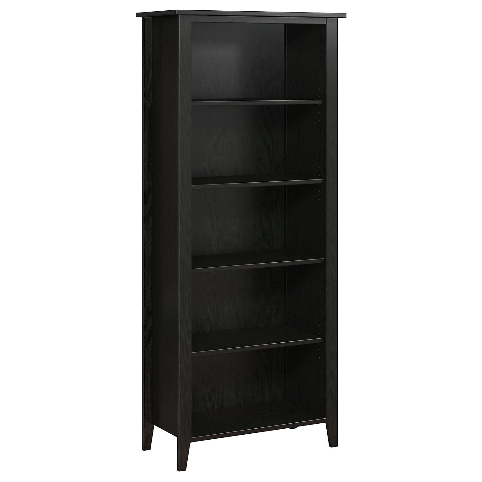 kathy ireland® Home by Bush Furniture Connecticut 5 Shelf Bookcase, Black Suede Oak (KI40103-03)