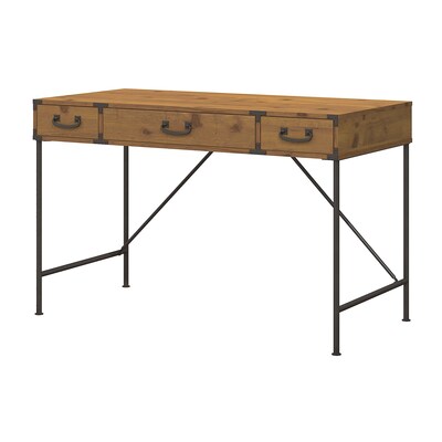 kathy ireland® Home by Bush Furniture Ironworks 48W Writing Desk, Vintage Golden Pine (KI50101-03)