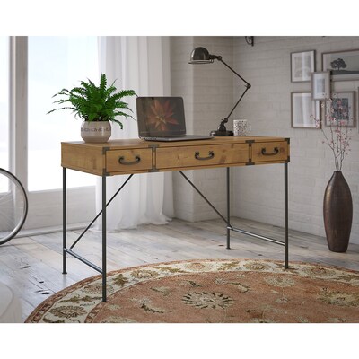 kathy ireland® Home by Bush Furniture Ironworks 48W Writing Desk, Vintage Golden Pine (KI50101-03)